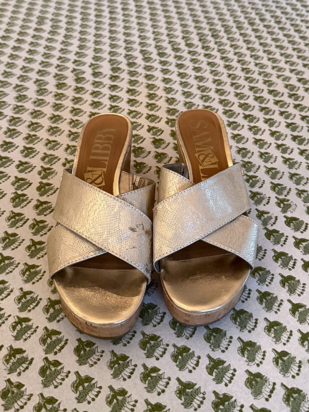 Sam & Libby Metallic Platform Wedges | Womens Size 8.5